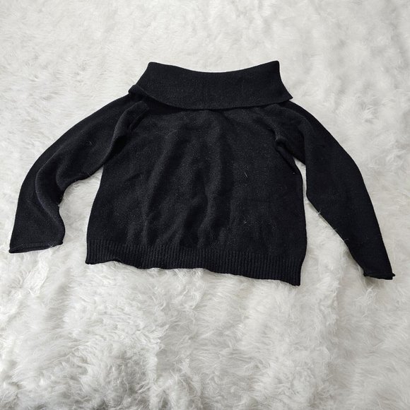 Anthropologie Sweaters - Anthropologie Black Cowl Neck Pullover Fuzzy Sweater Women's Medium